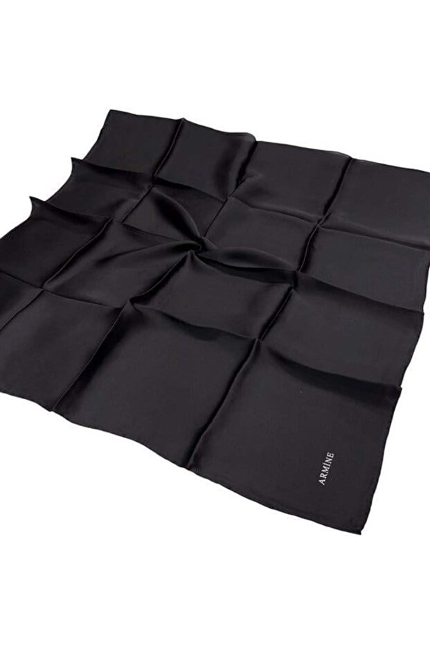 Plain Silk Scarf - 1001 Black Sura