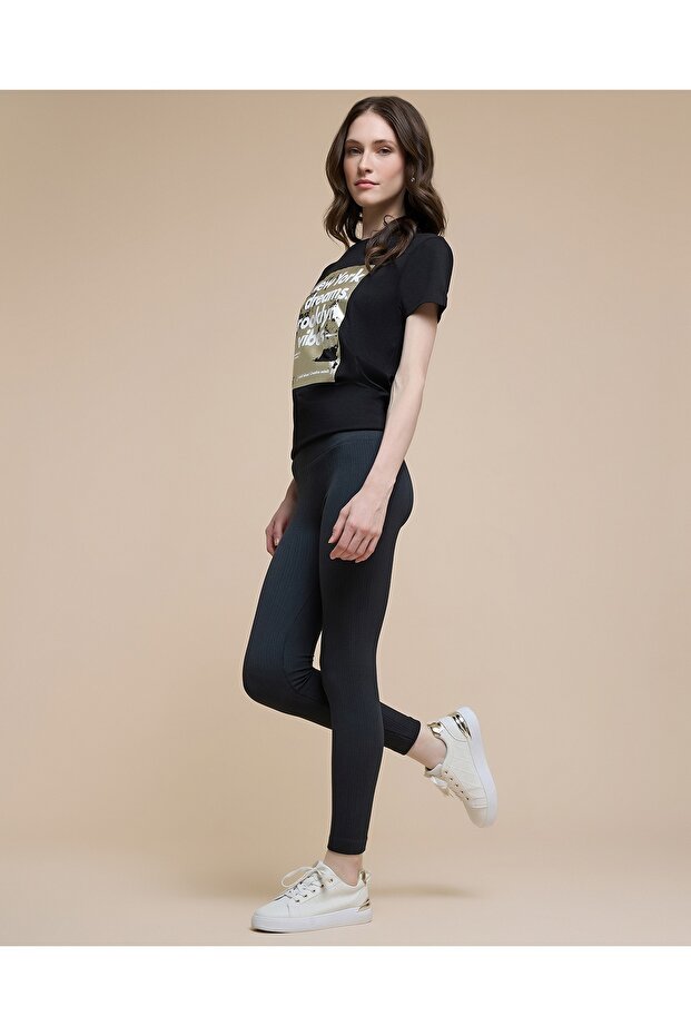 Solid Leggings With Elastic Waist