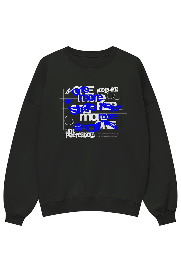 سترة One More Step Rep More One مطبوع للجنسين قصة فضفاضة