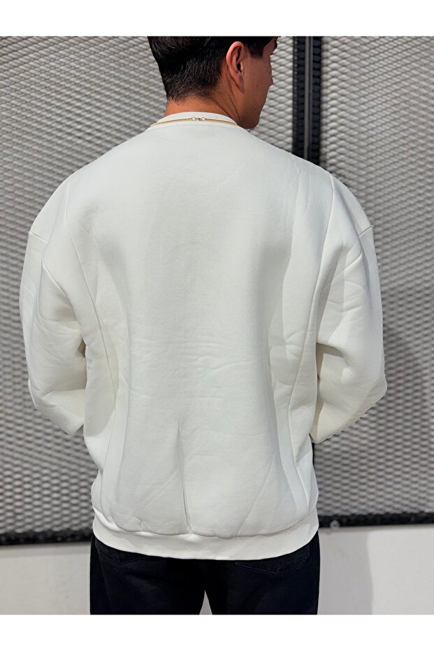 Oversizebeyaz sweatshirt - 3