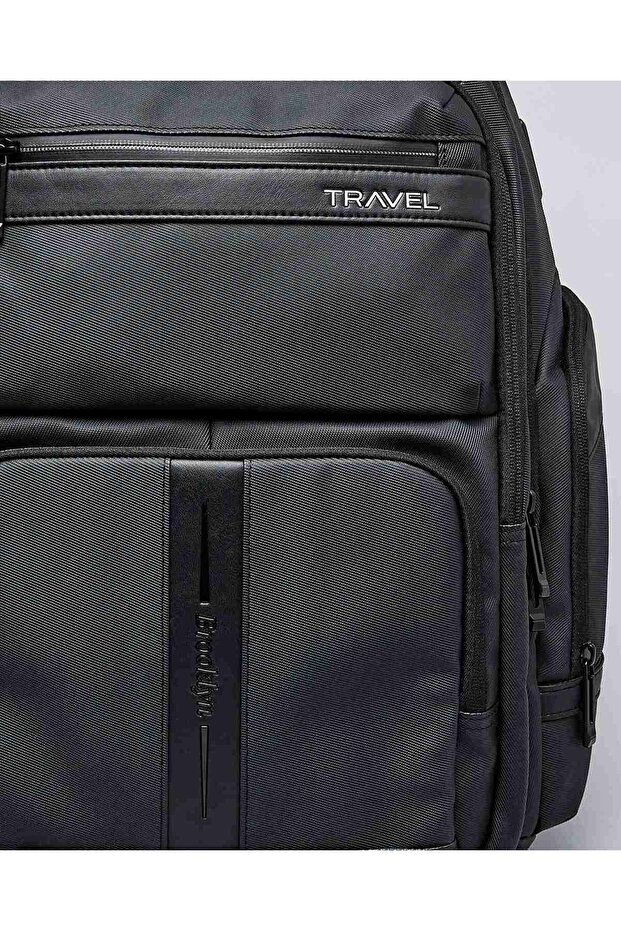 Black Men's Solid Zip-Around Backpack - 4
