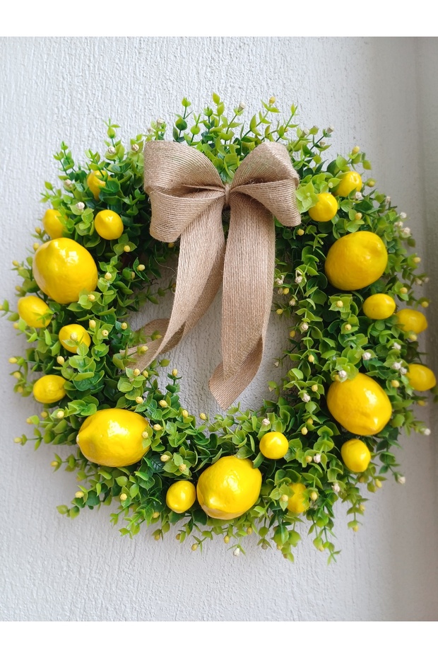 Limon tasarımlı çelenk kapı önü dekoru kapı süsü - 3