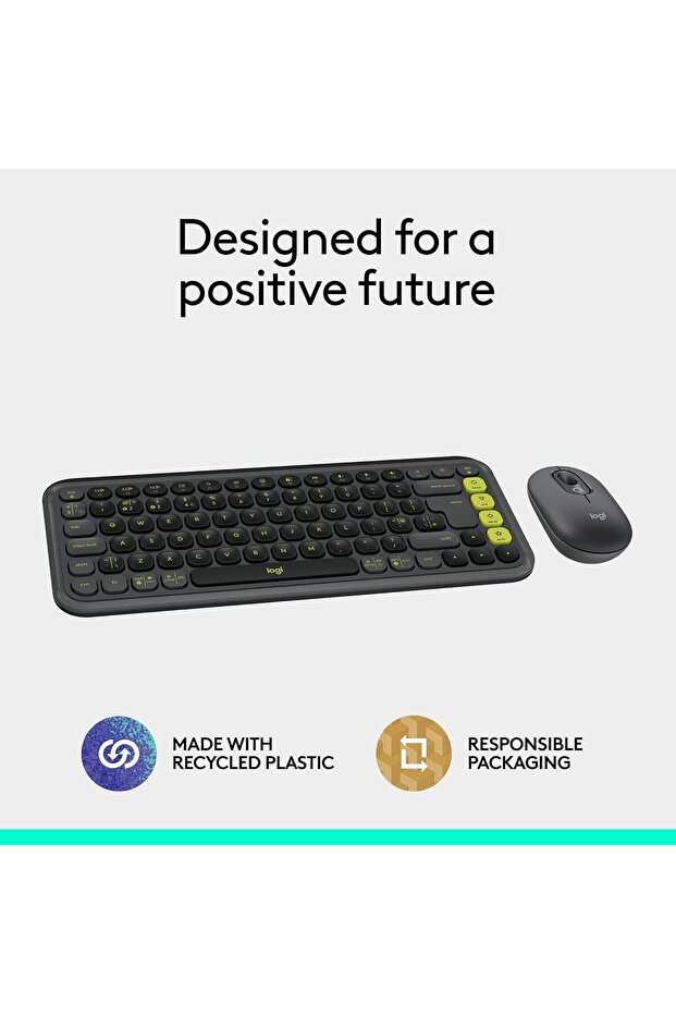 POP ICON COMBO Bluetooth Keyboard and Mouse Combo - Graphite - 4