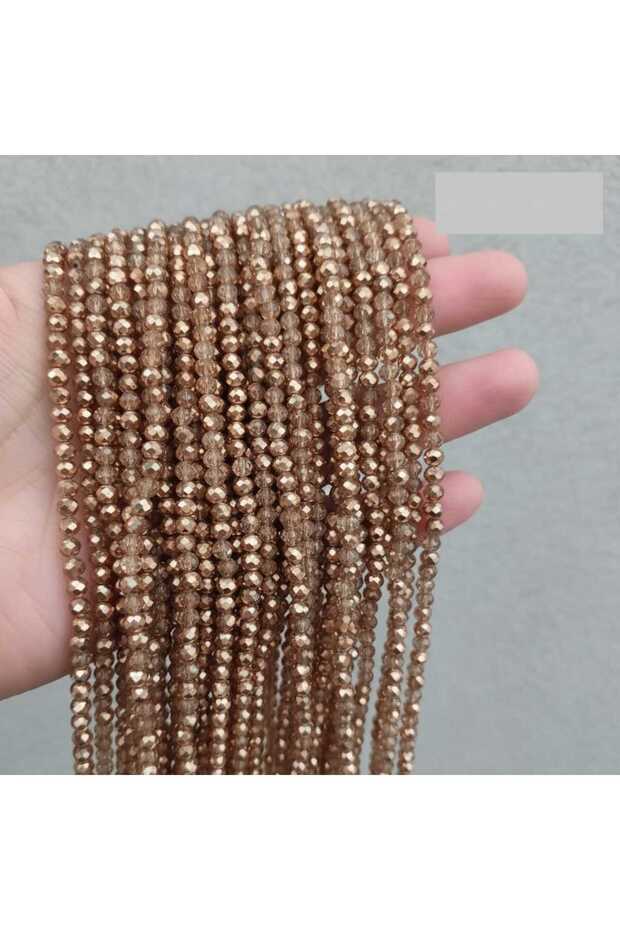 4mm Semi Transparent Semi Gold Crystal Beads Suitable for Jewelry Making 10 Strands