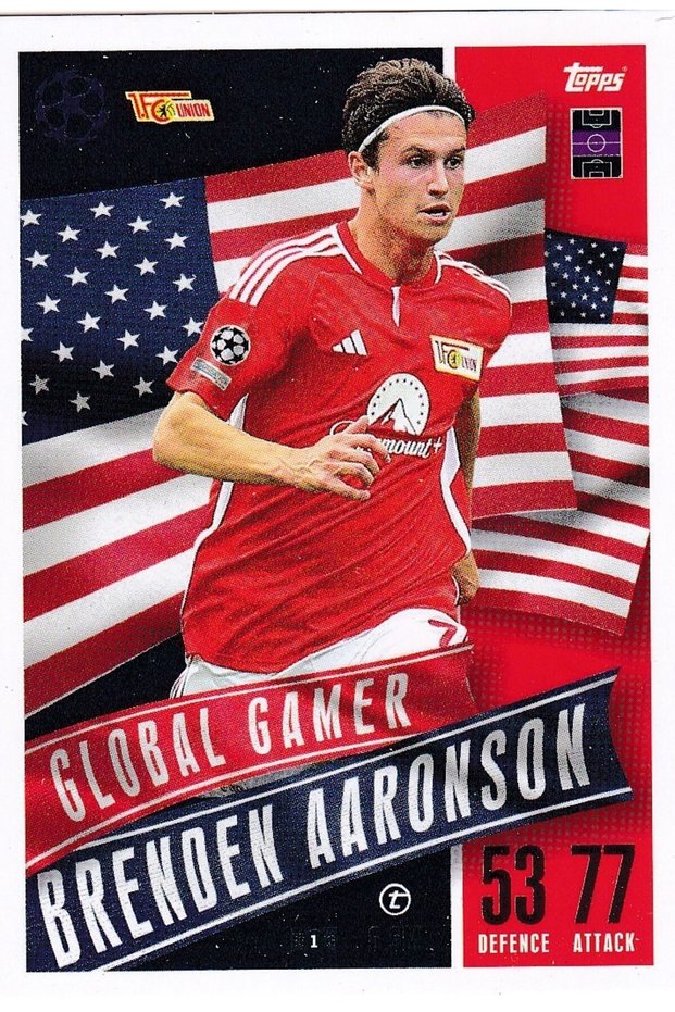 Match Attax Champions League Extra 23/24 Global Gamer 208 Brenden Aaronson