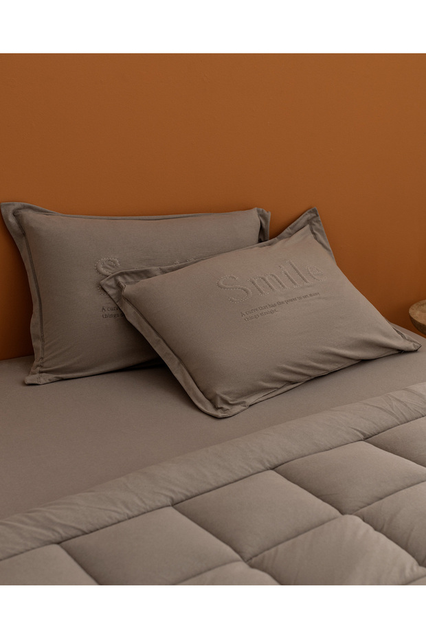 Bobigny Tek Kişilik Pamuklu Supersoft Comforter Set - Açık Gri - 3