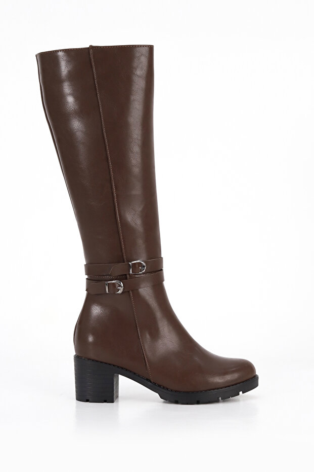 Bln 746 Double Buckle Detailed Below-The-Knee Boots