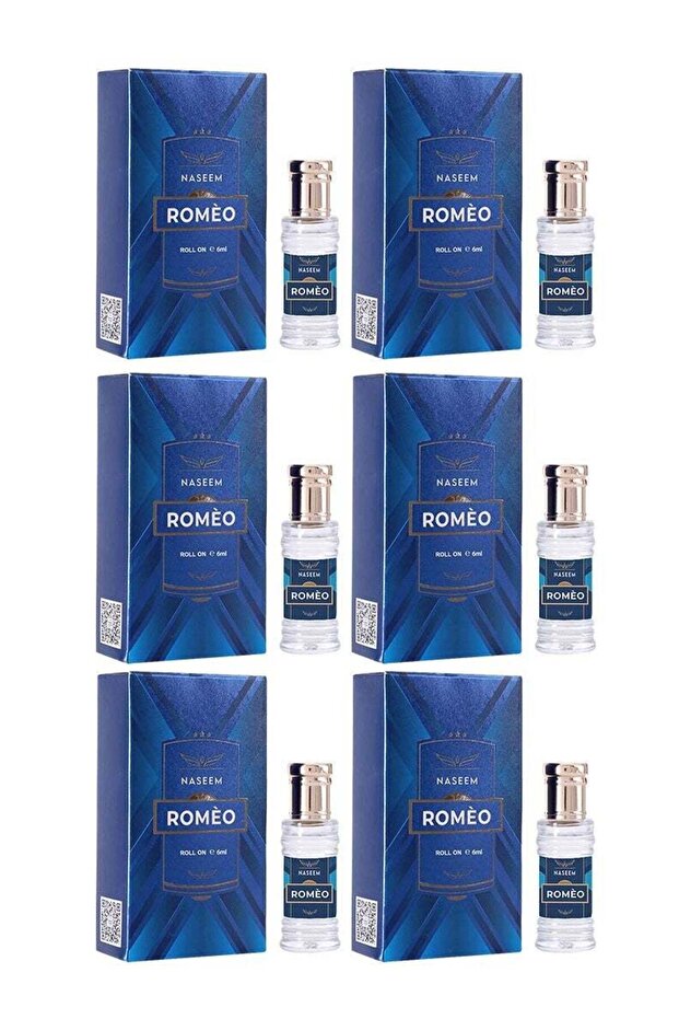 Romeo Perfume Oil Roll-On for Men & Women - 6ml (Pack of 6)