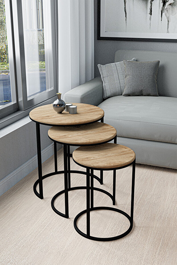 طاولة متداخلة (3 قطع) - 1