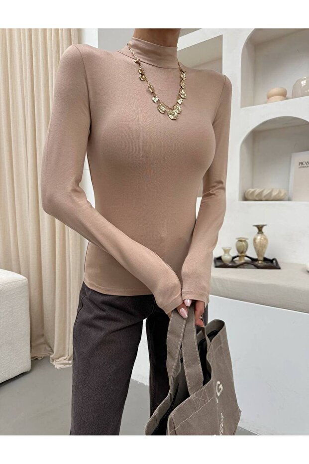 CAMEL yarım boğazlı basic bluz - 2
