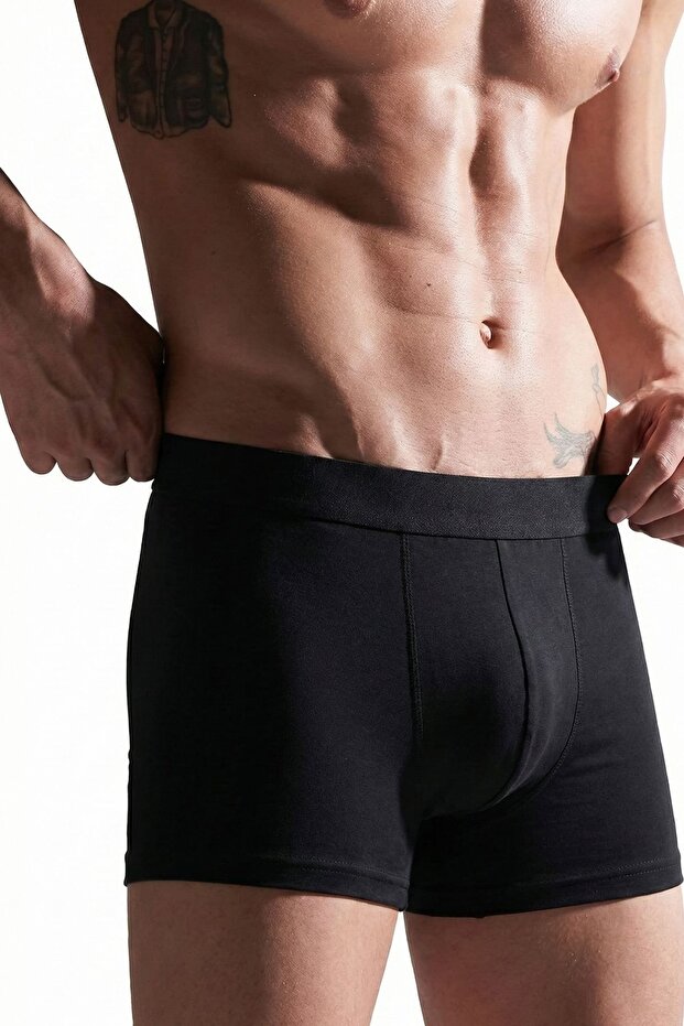 Men's Underwear Cotton Stretchy Black Boxer