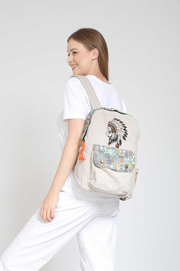 Native American Embroidered Ethnic Authentic Bohemian Daily Travel Backpack