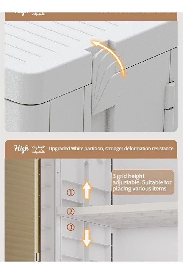 صناديق تخزين شفافة قابلة للطي بطبقتين مع عجلات - 3