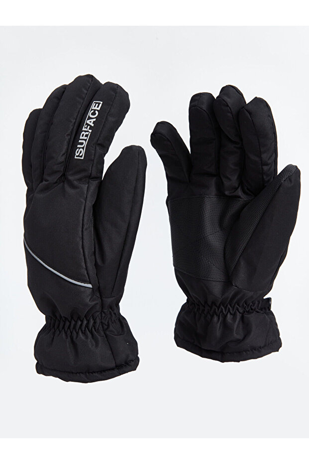 Lcw Accessories Black Text Printed Men's Snow Gloves