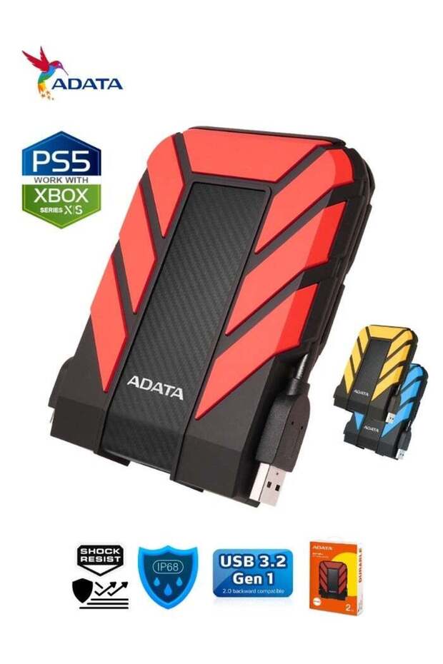 HD710 Pro 2TB External HDD - Shockproof Waterproof (Red)