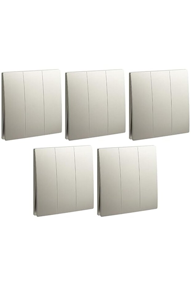 Legrand Mallia Senses Switch, Champagne, Screw Terminals, 16A 250V, Pack of 5 (3-Gang 2-Way)