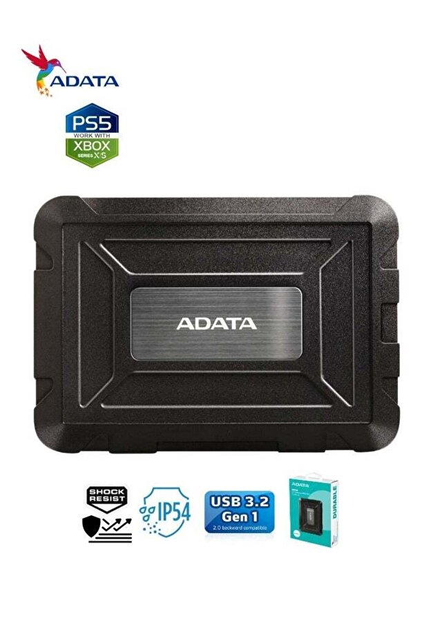 ED600 DURABLE External Enclosure for HDD and SSD | Compatible with PS5 XBOX | Water Dust Resis