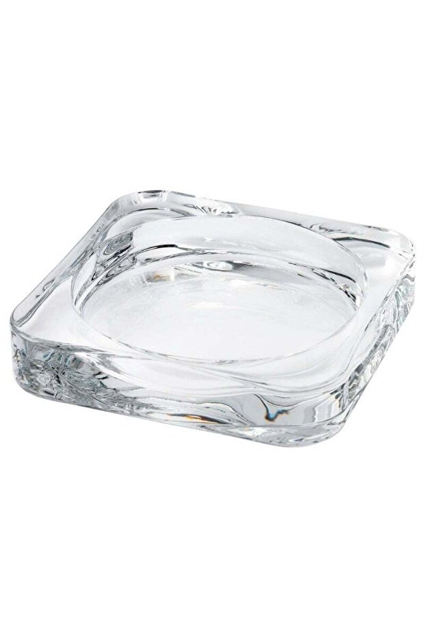 Clear Glass Candle Dish, 10x10 cm, Minimalistic Design