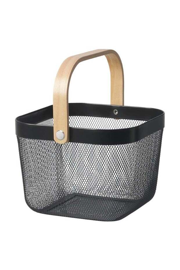 Dark Grey Metal Mesh Storage Basket, 25x26x18 cm, Multi-Purpose Design
