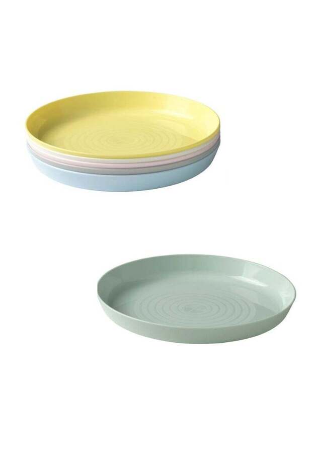 Children's Plate Set, Mixed Colours, 19 cm (Pack of 6)