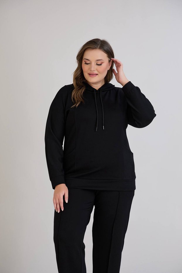 Elegant Women's Solid Color Plus Size Sportswear Tracksuit Set