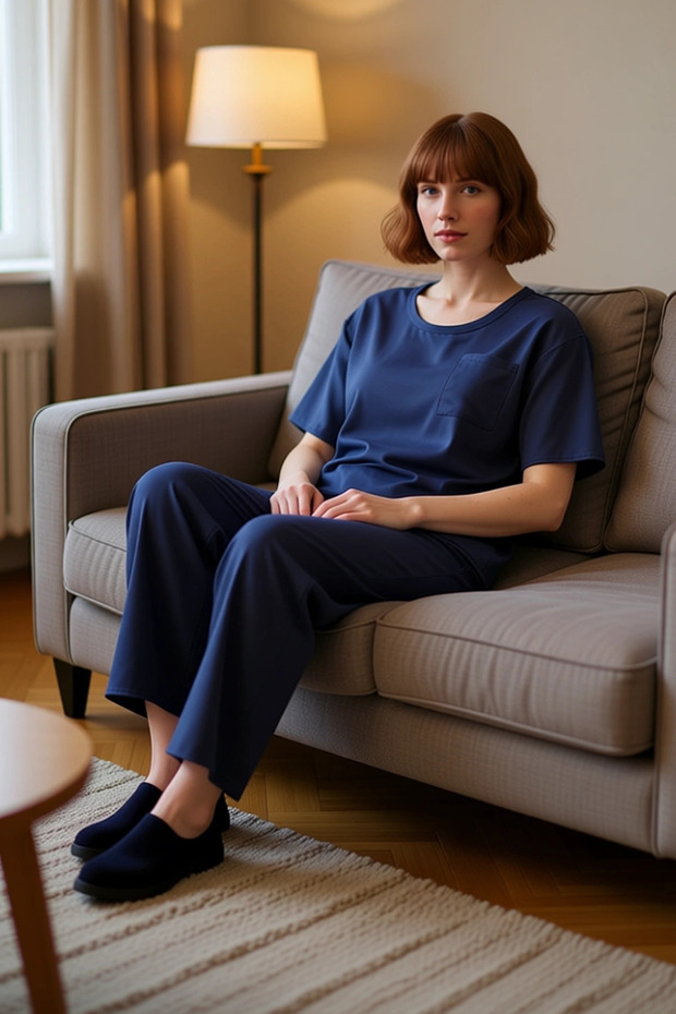 Women's Satin Woven Lounge Set Crew Neck Functional Durable Quality Comfortable Stylish