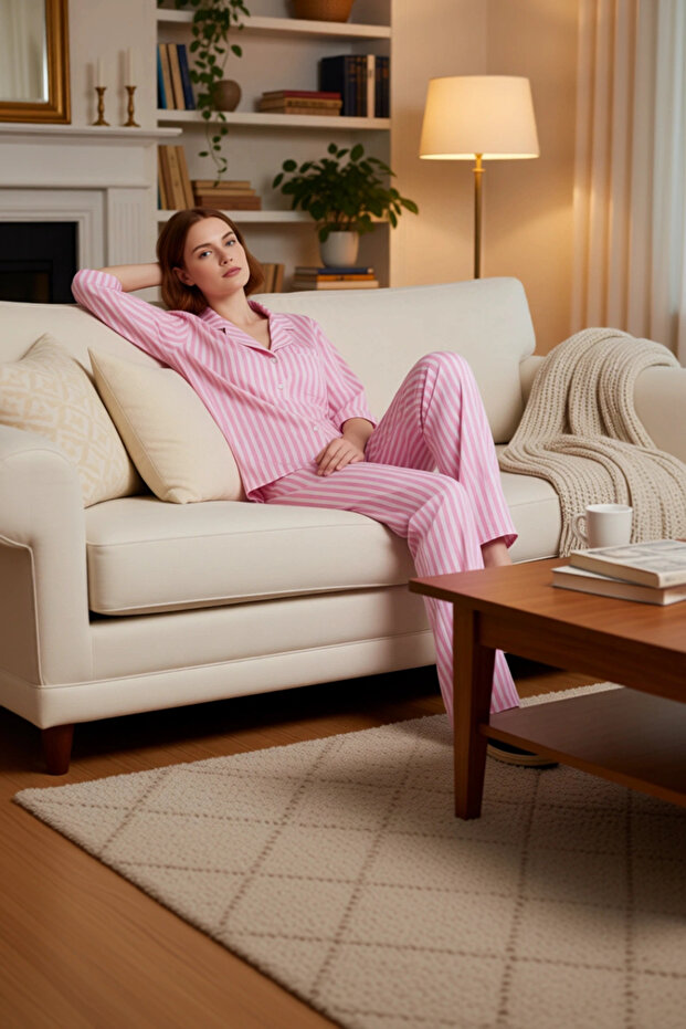 Women's Viscose Shirt and Pants Pajama Set Functional Durable Quality Comfortable Sport