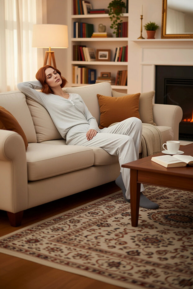 Women's Melange Lace V-Neck Pajama Set Functional Durable Quality Comfortable Aesthetic Stylish