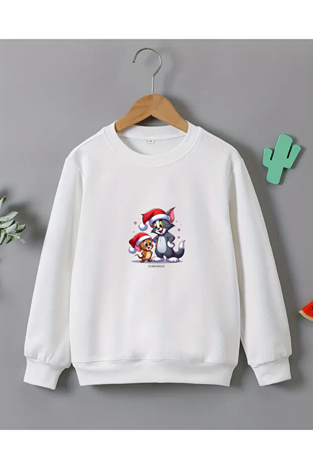 New Year's Themed Printed Long Sleeve T-Shirt for Children