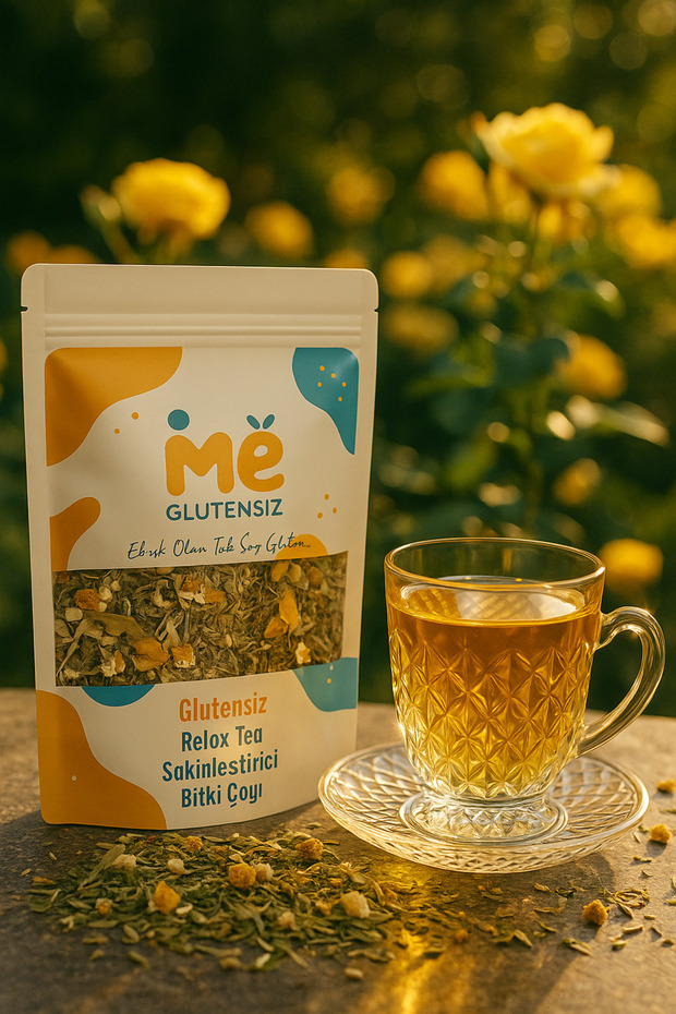 100 Gr Gluten-Free Relax Peaceful Tea – Lemon Balm Lavender Chamomile Yarrow Blend Relaxing Herbal Tea