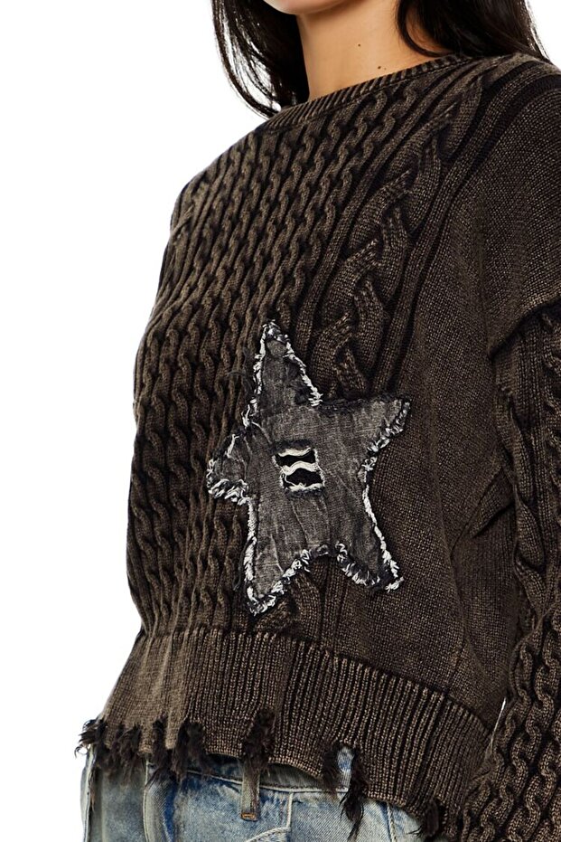 Yıldız Patchwork Detaylı Kazak - 5