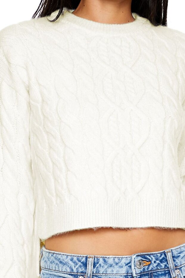 Saç Örgü Crop Kazak - 5