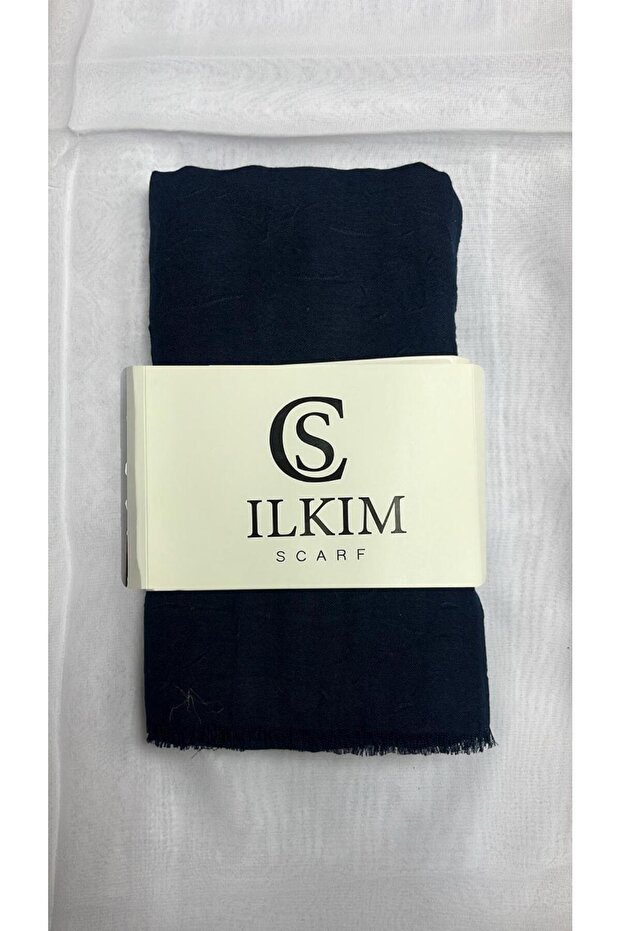 Iron-Free Bamboo Cashmere Shawl Dark Blue
