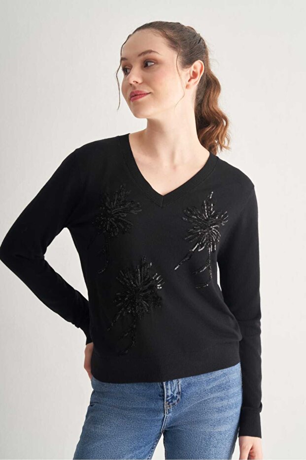 Pul İşlemeli Bluz - 1