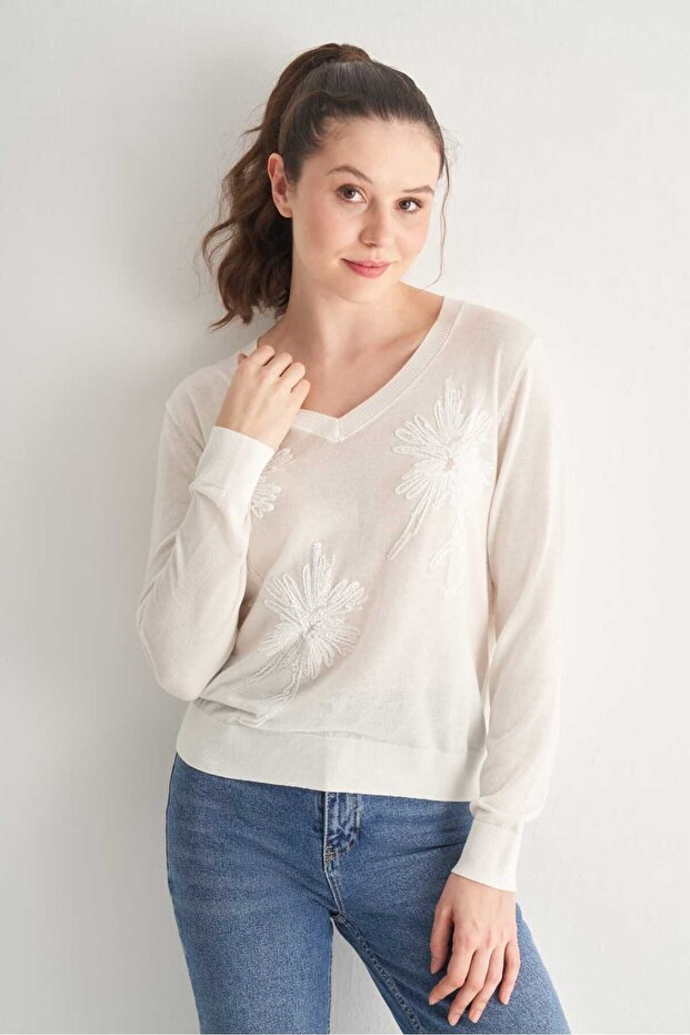 Pul İşlemeli Bluz - 1
