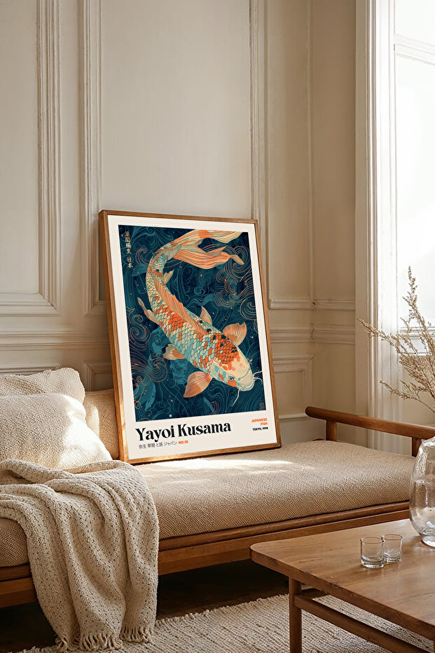 One Piece Wooden Framed Yayoi Kusama Paintings Tk2508