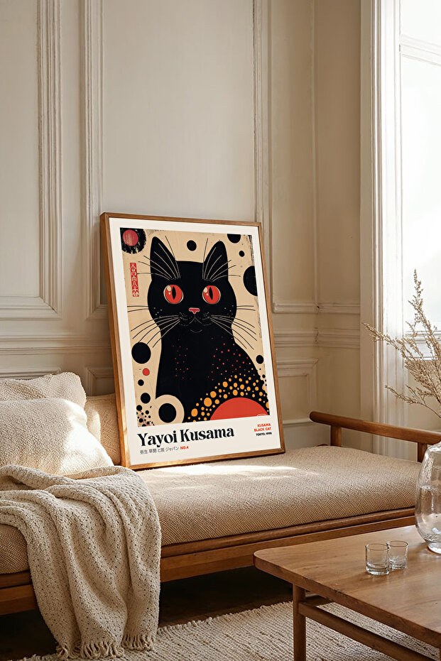 One Piece Wooden Framed Yayoi Kusama Paintings Tk2502