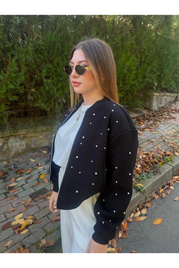 Taşlı Bomber Ceket - 3