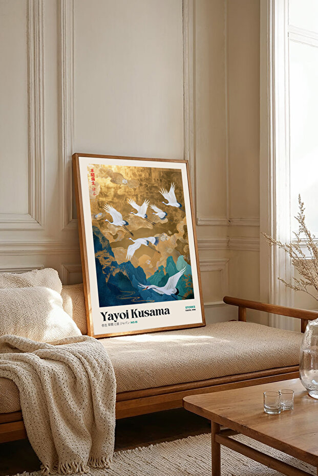 One Piece Wooden Framed Yayoi Kusama Paintings Tk2516