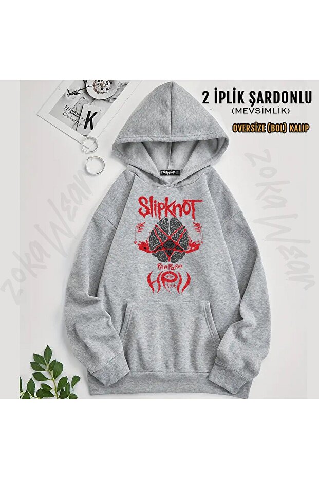 سويت شيرت Slipknot v36 مطبوع بغطاء رأس (خيطين)