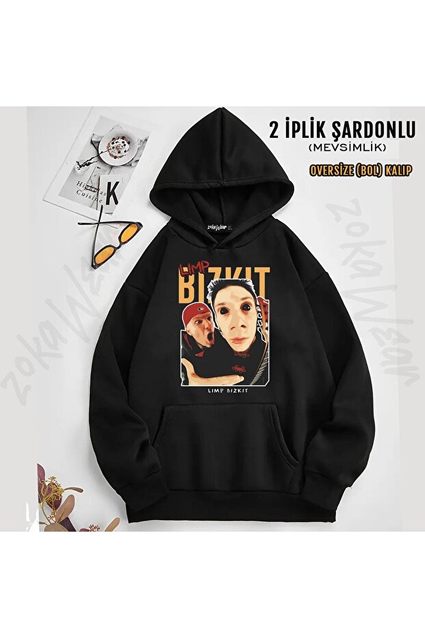 Limp Bizkit V18 Printed Hooded Sweatshirt (2 Thread)
