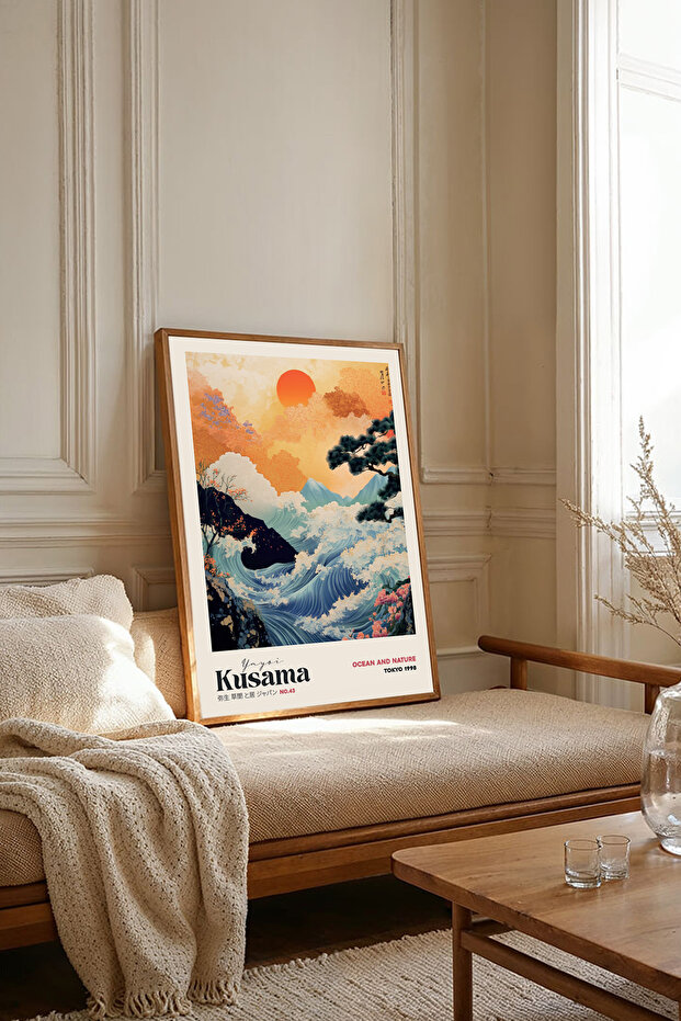 One Piece Wooden Framed Yayoi Kusama Paintings Tk2487