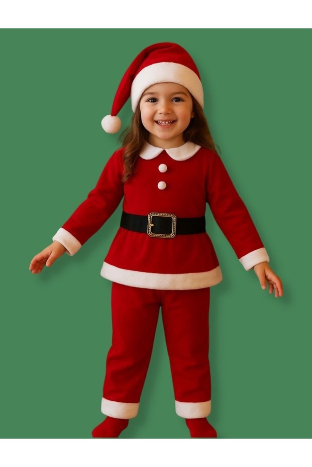 Santa Claus with Hat Girl's New Year's Costume