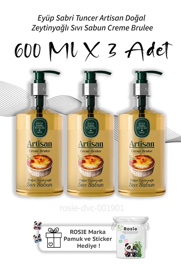 Artisan Natural Olive Oil Liquid Soap Creme Brulee 600 ml