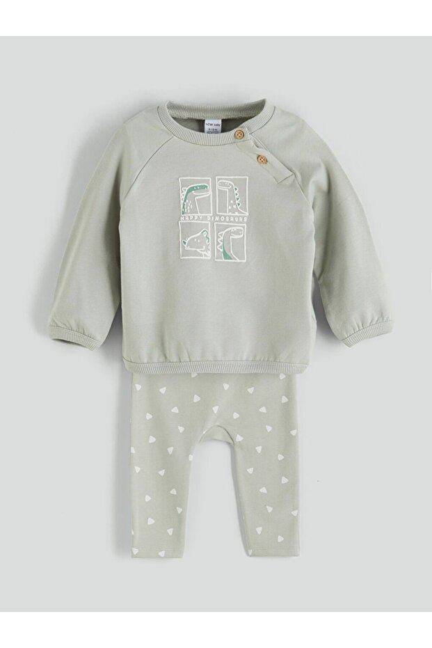 Lcw Baby Printed Baby Boy Sweatshirt and Pants