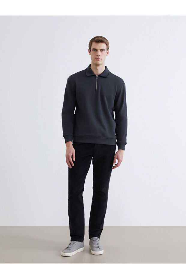 Black Standard Fit Velvet Men's Chino Pants