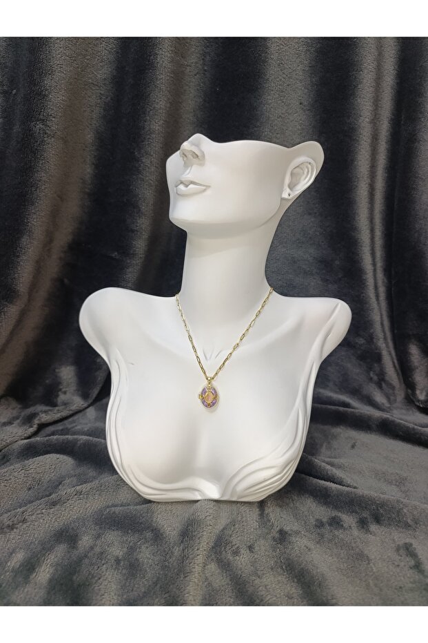 Mor İçi Açılabilir Çelik Kolye - 3