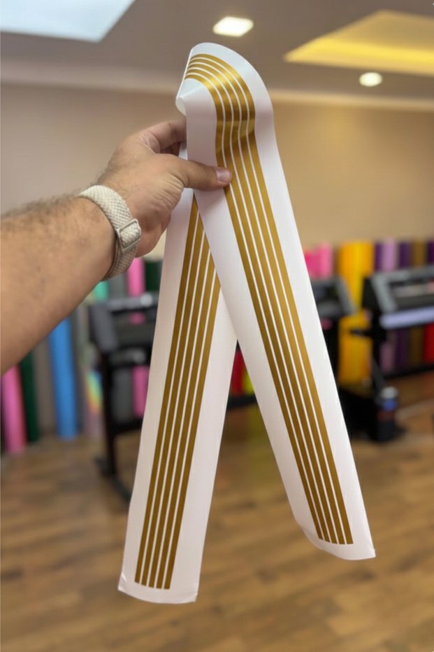 Matte Gold Color Fine Detail Strip Sticker for Motorcycle and Helmet (5 Meters)