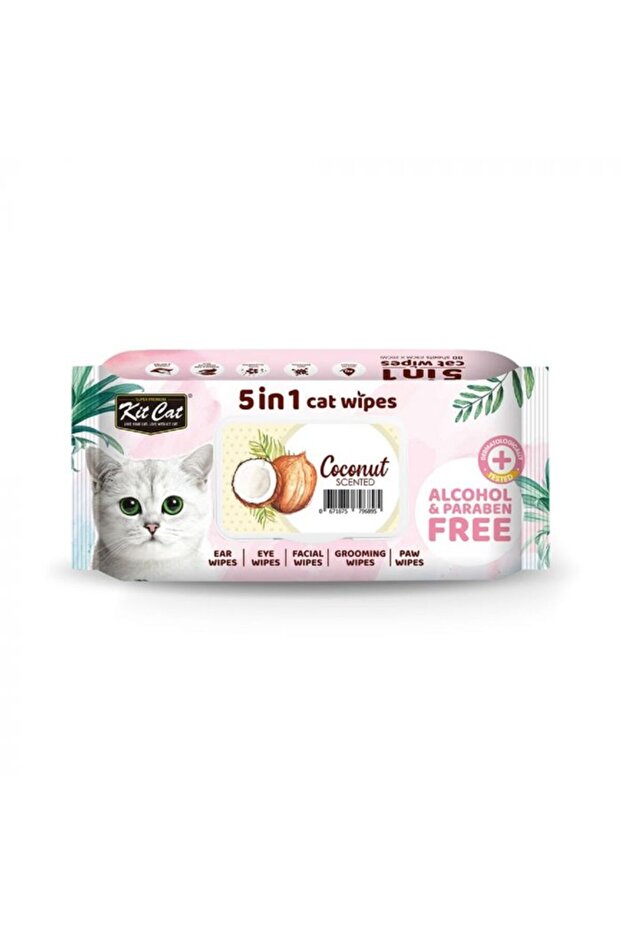 5-In-1 Cat Wipes Coconut Scented