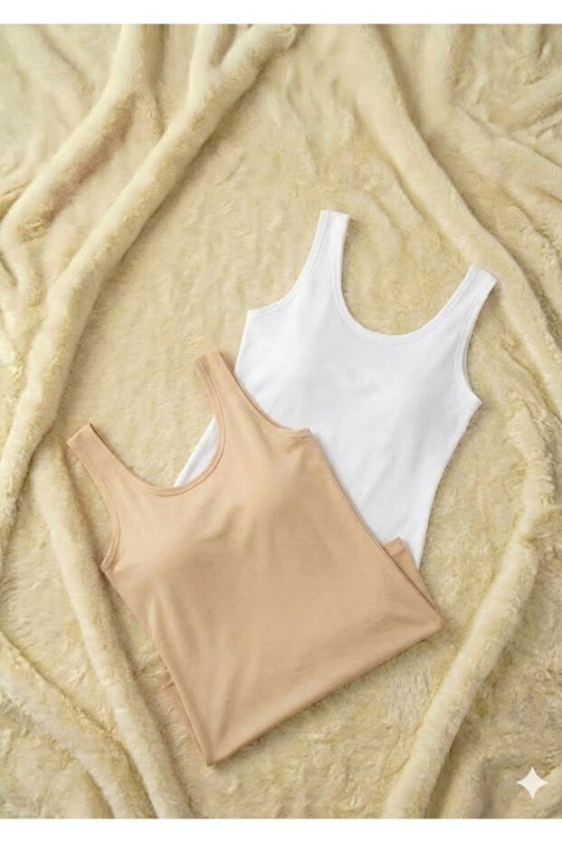 Women's 2-Pack Thick Strap Tank Top - 48% Cotton 47% Modal Soft Anti-Sweat Stretchy Fabric